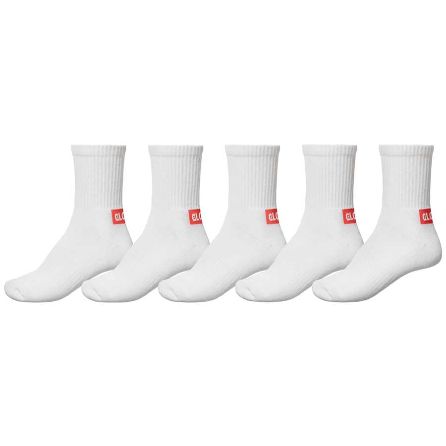 Globe Minibar Crew Sock 5-Pack White