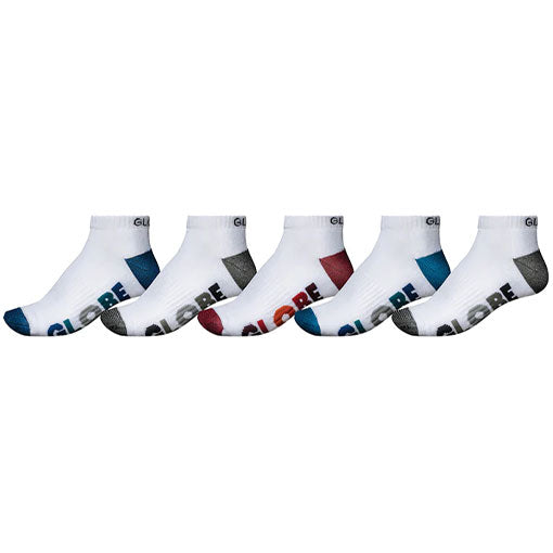 Globe Multi Stripe Ankle Sock 5-Pack White