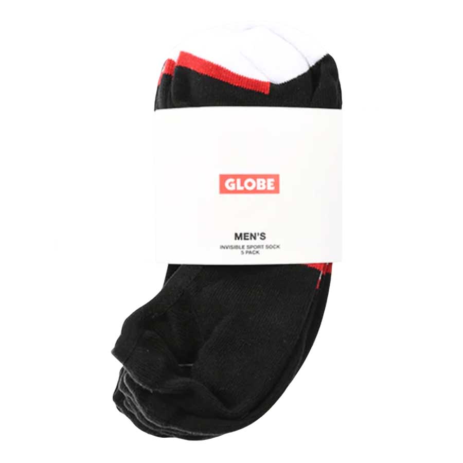 Globe Tipper Invisible Sock 5-Pack Black