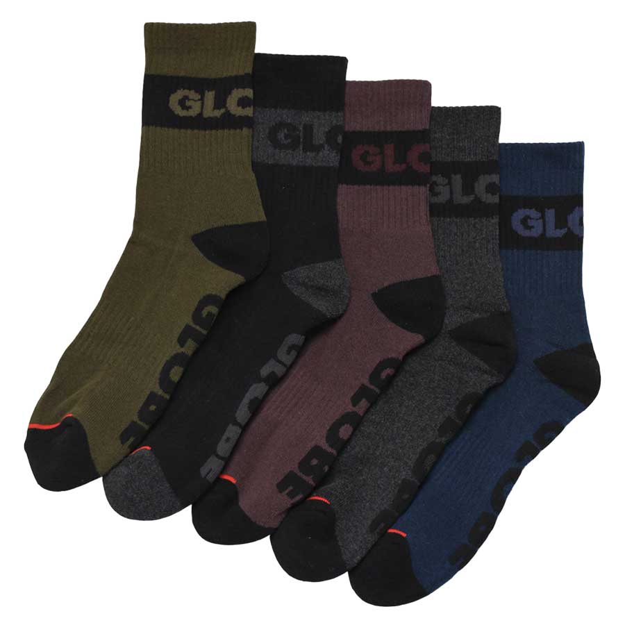 Globe Horizons Crew Sock 5-Pack Dark Assorted