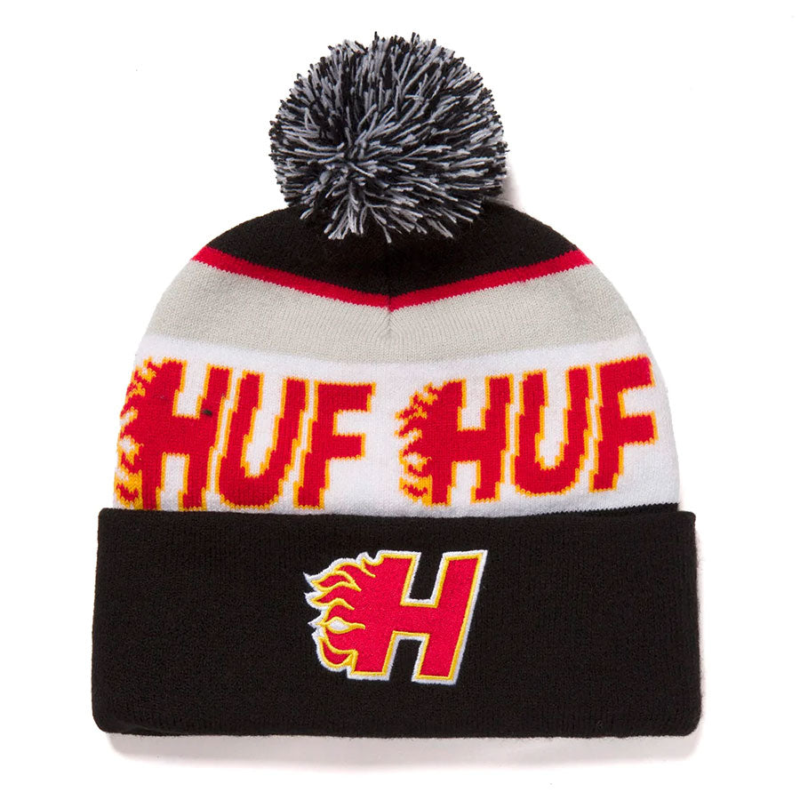 HUF Enforcer Pom Beanie Black