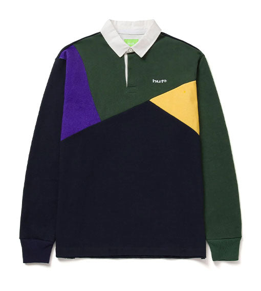 HUF Mixed Up Long Sleeve Polo Knit Shirt Navy