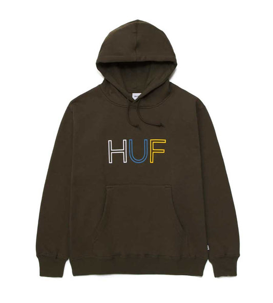 Huf Women's Logo Pullover Hoodie - Olive