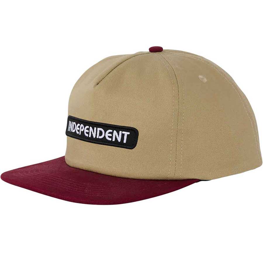 Independent B/C Groundwork Snapback Cap - Tan/Burgundy