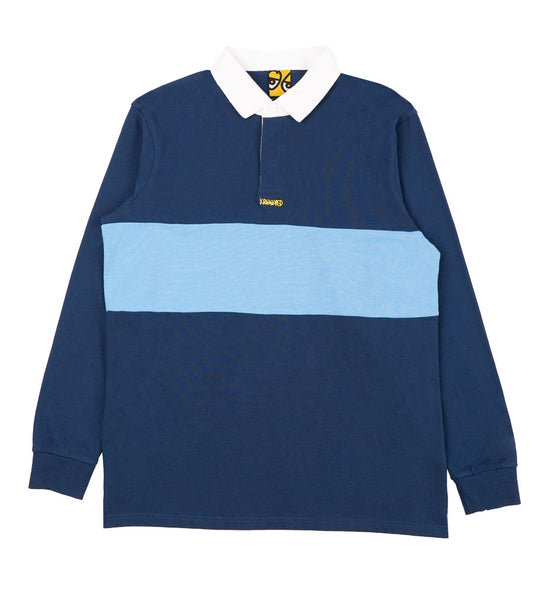 Krooked Eyes Rugby Long Sleeve Button Shirt Navy