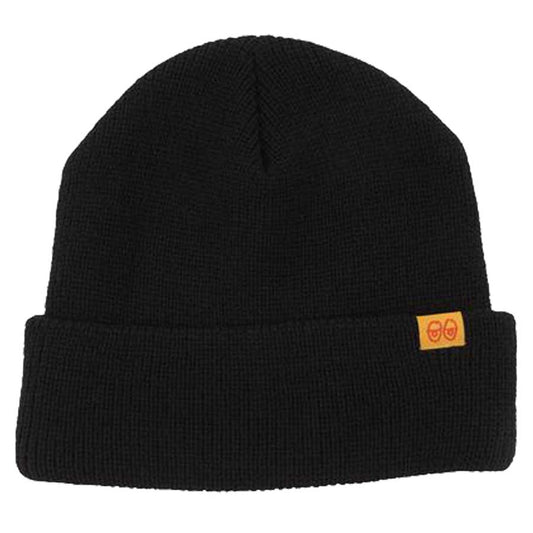 Krooked Eyes Clip Cuffed Beanie - Black/Gold/Red