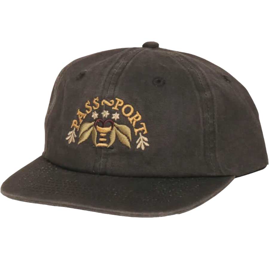 Passport Arched Embroidery Cap - Black