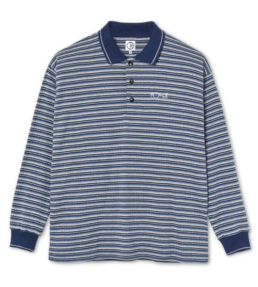 Polar Polo Stripe Long Sleeve Buton Shirt - Navy