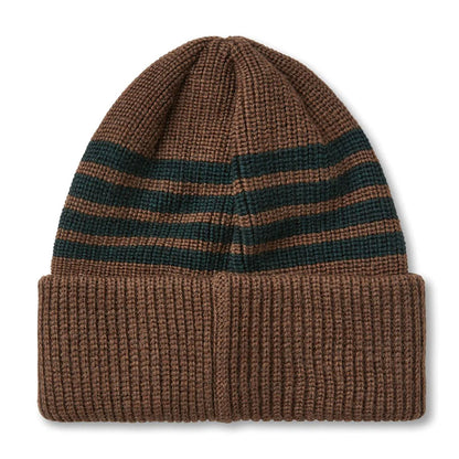 Polar Stripe Merino Wool Beanie Brass/Dark Green