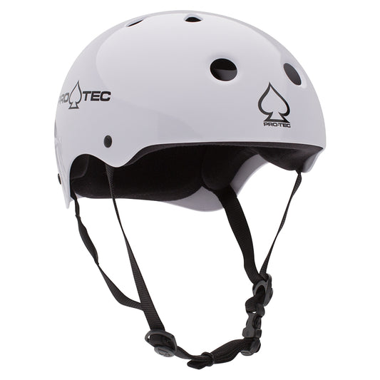 Protec Classic Gloss White Helmet