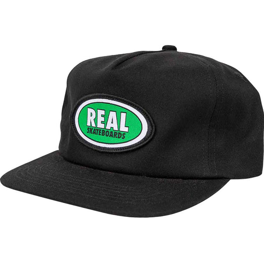 Real Oval Snapback Cap - Black/Green