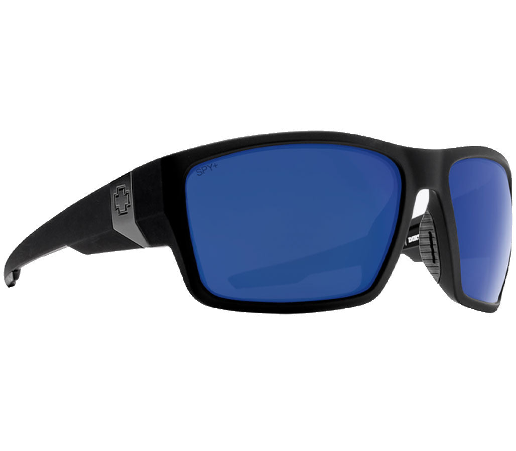 SPY Dirty Mo Tech - Soft Matte Black Happy Dark Gray Green With Dark Blue Spectra Mirror