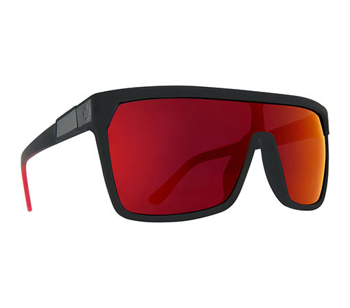 SPY Flynn Soft Matte Black Red Fade Happy Gray Green With Red Light Spectra Mirror