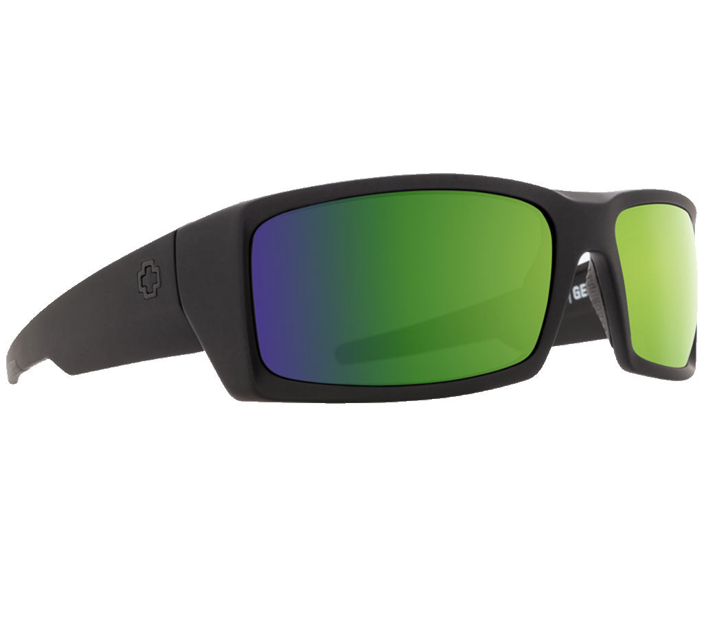 SPY General Soft Matte Black Happy Bronze Polar With Green Spectra Mirror