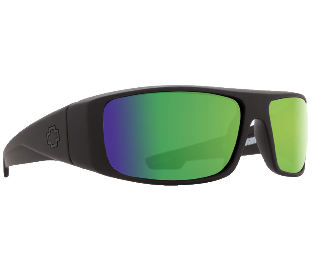 SPY Logan - Matte Black Happy Bronze Polar With Green Spectra Mirror