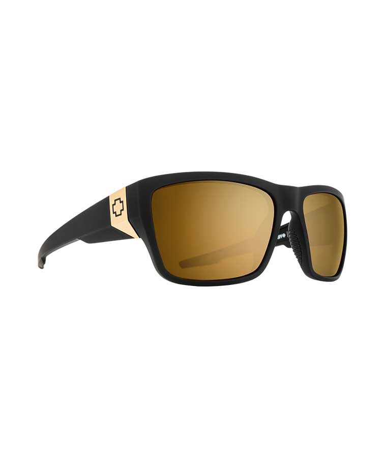 SPY Dirty Mo 2 25 Anniversary Matte Black Gold Happy Bronze With Gold Spectra Mirror