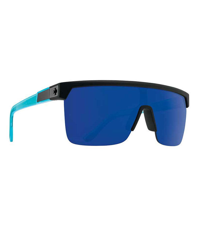 SPY Flynn 5050 Soft Matte Black Translucent Blue Happy Gray Green With Blue Spectra Mirror