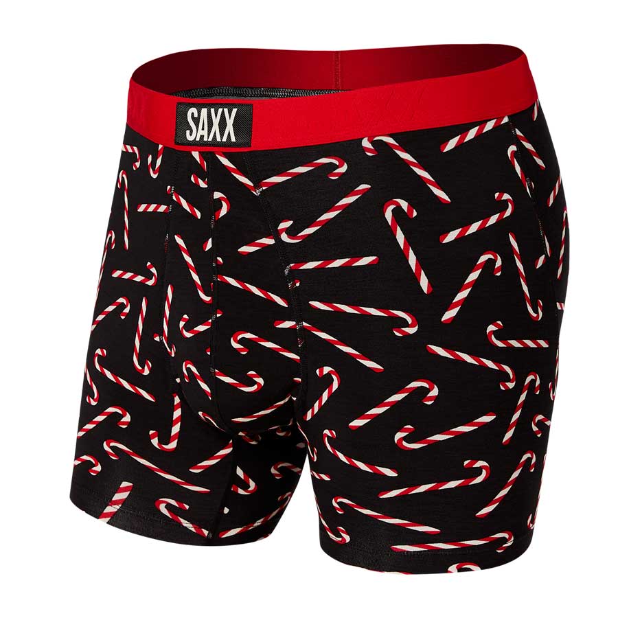 Saxx Vibe Boxer Brief Black Candy Canes