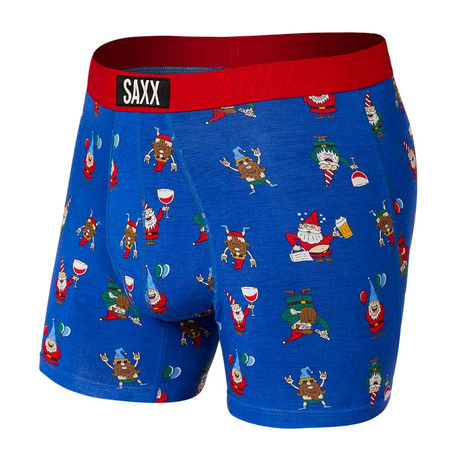 Saxx Vibe Boxer Brief Peak Blue Party Gnomes