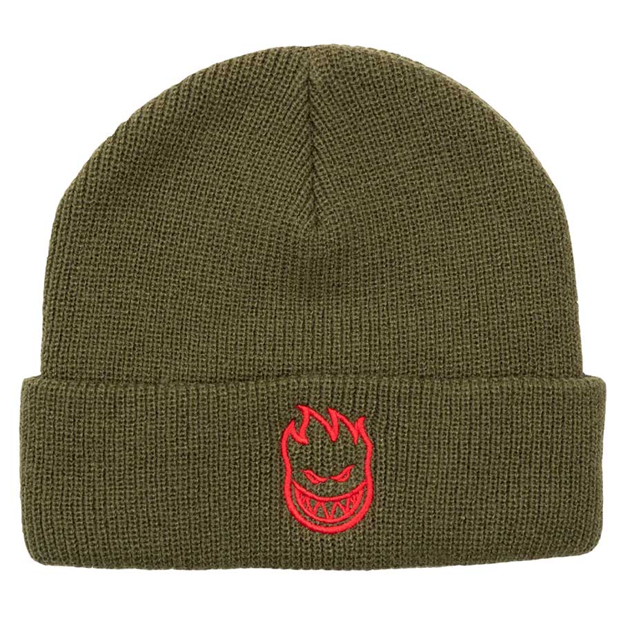 Spitfire Bighead Cuff Beanie - Olive/Red