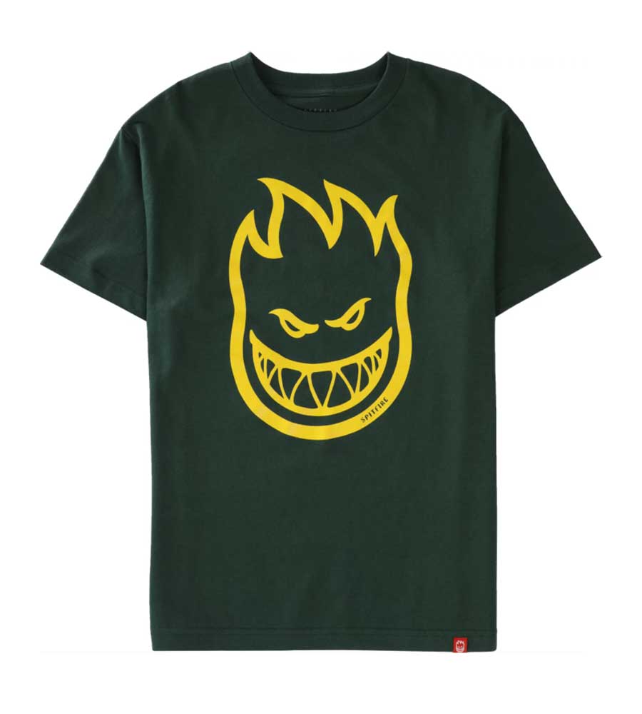 Spitfire Bighead T-shirt - Forest Green/Yellow