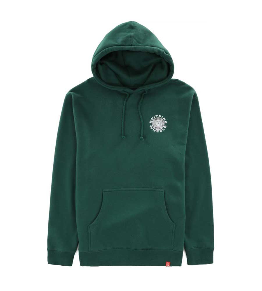 Spitfire Classic 87 Swirl Hoodie - Dark Green/White