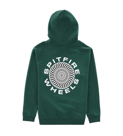 Spitfire Classic 87 Swirl Hoodie - Dark Green/White