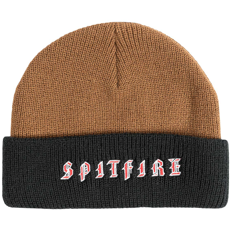 Spitfire Old E Cuff Beanie Brown/Black/Red