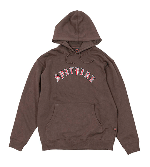 Spitfire Old E Emb Hooded Sweatshirt Brown/Red