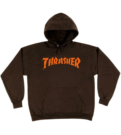 Thrasher Burn It Down Hooded Sweatshirt Dark Chocolate