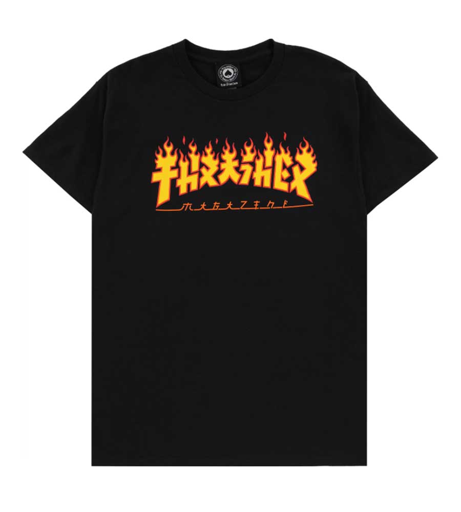 Thrasher Godzilla Flame T-Shirt - Black
