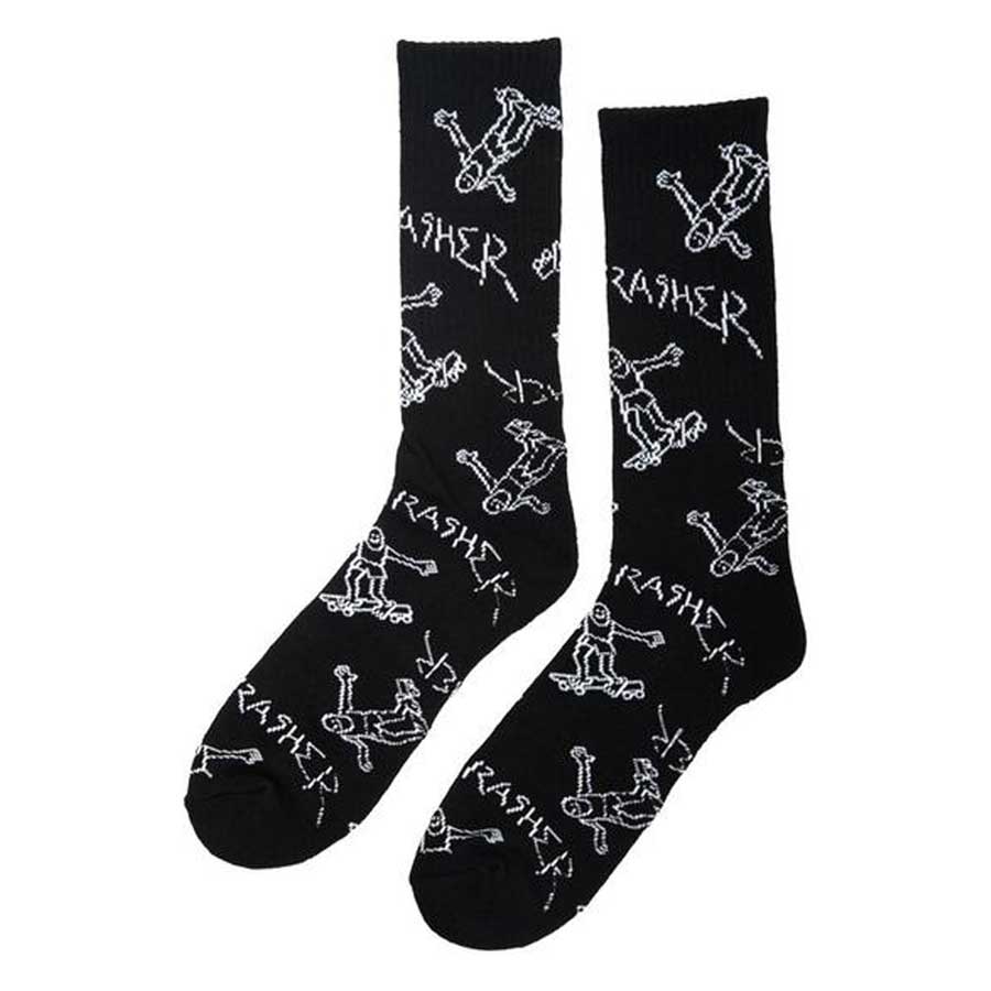 Thrasher Gonz Logo Crew Socks Black