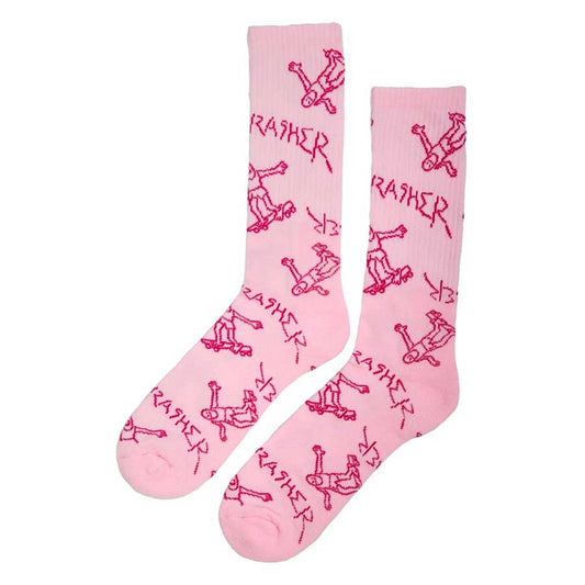 Thrasher Gonz Logo Crew Socks - Light Pink