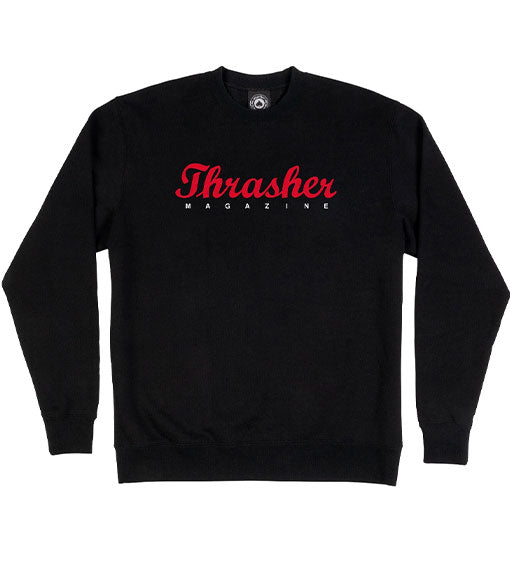 Thrasher Script Crewneck Black