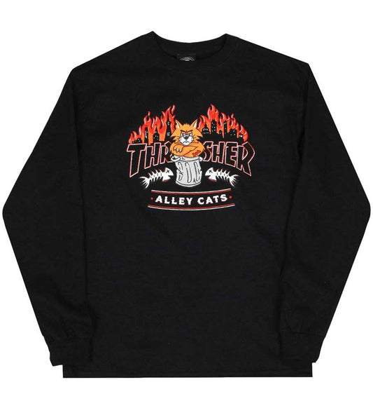 Thrasher Alley Cats Long Sleeve T-shirt - Black