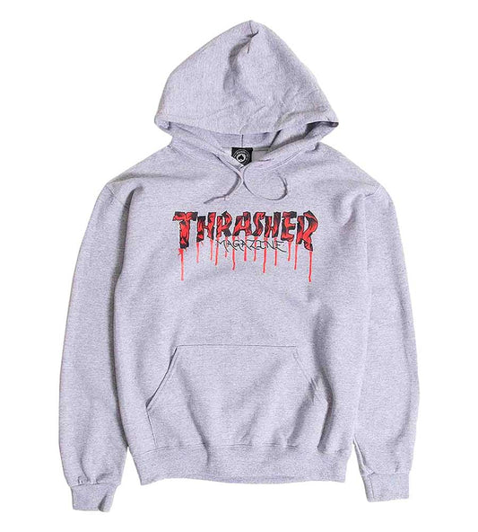 Thrasher Blood Drip Hoodie - Ash