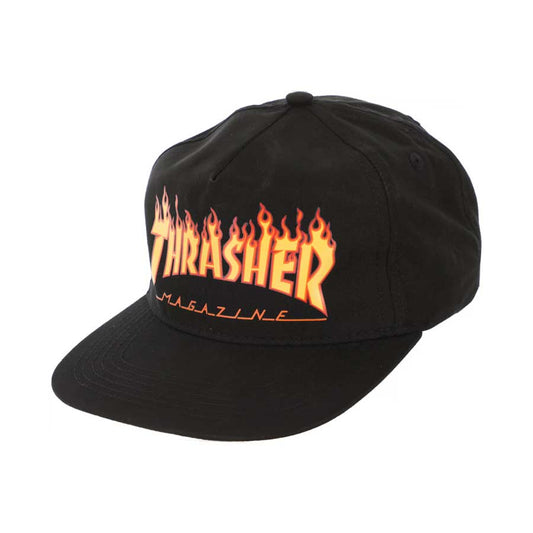 Thrasher Flame Snapback Cap Black