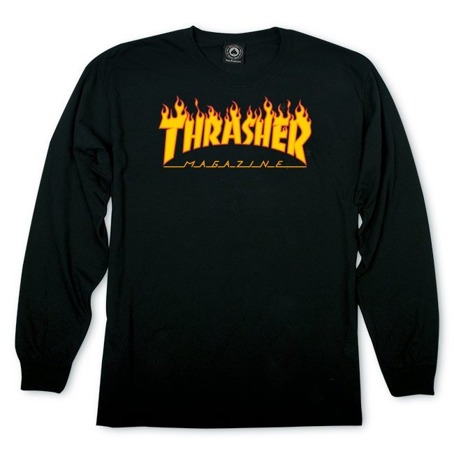 Thrasher Men's Flame L/S T-Shirt Black