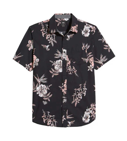 Vans Essential Floral Short Sleeve Button Shirt - Black