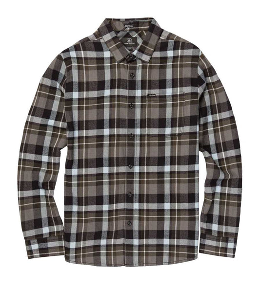 Volcom Caden Plaid Button Shirt Lead