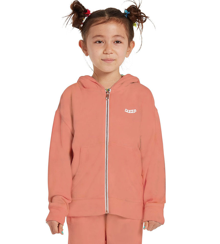 Volcom Kids' Lil Zip Fleece Hoodie Light Mauve