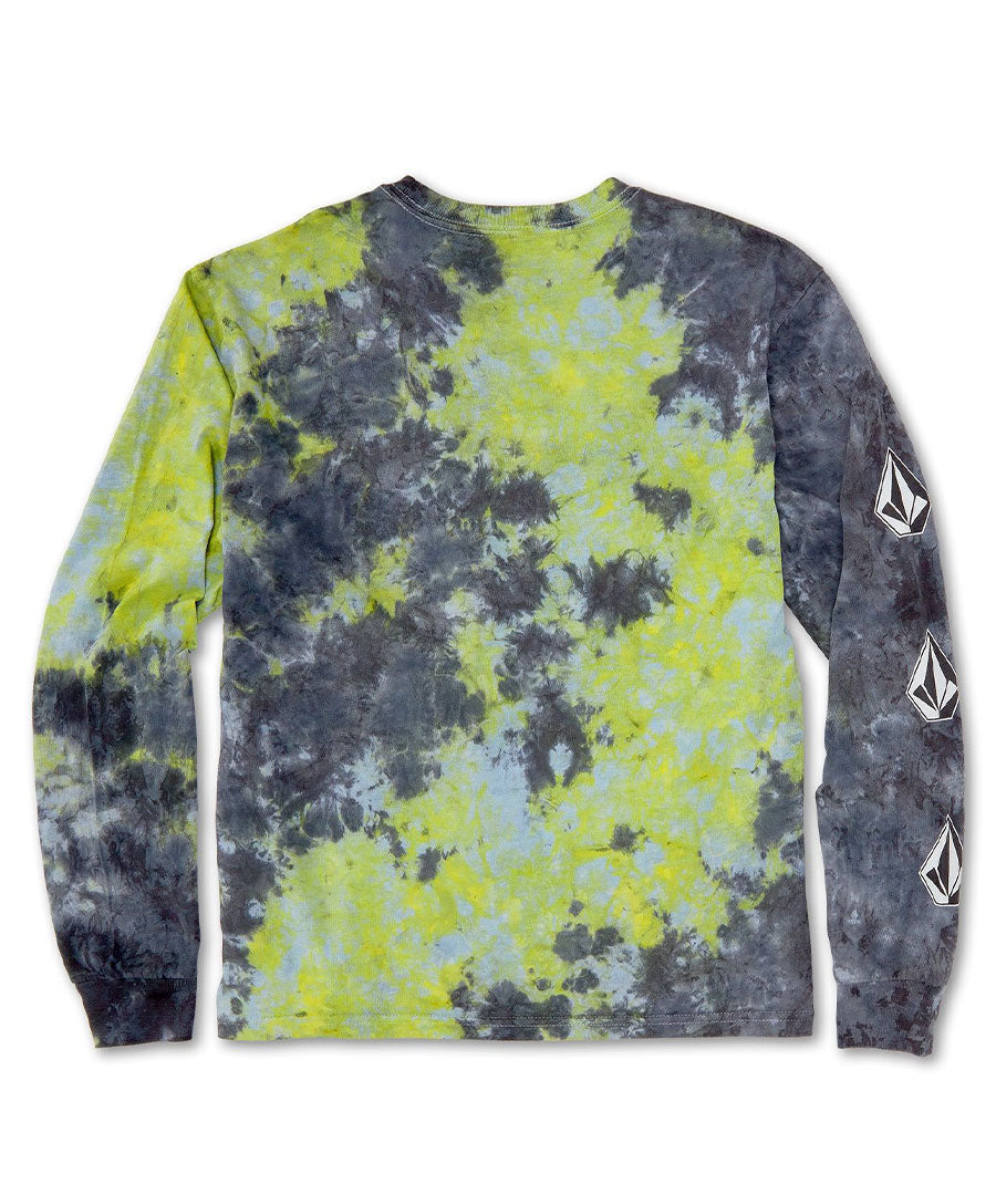 Volcom Kids' Youth Iconic Dye Long Sleeve - Lime Tie Dye