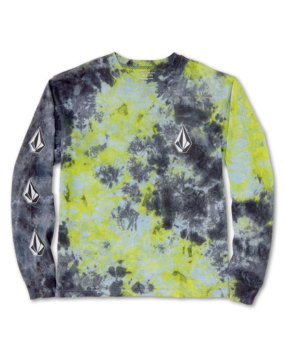 Volcom Kids' Youth Iconic Dye Long Sleeve - Lime Tie Dye