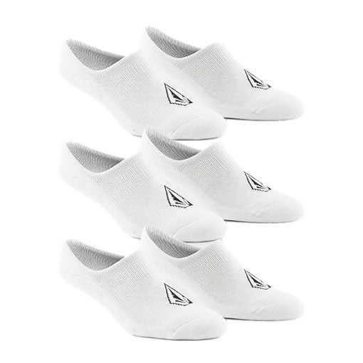 Volcom No Show Stone Sock 3Pk White