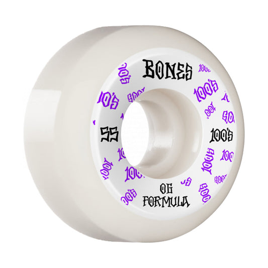 Bones 100's V5 Wheels White Logo 55mm