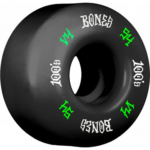 Bones 100's V4 Wheels Logo Black 54mm
