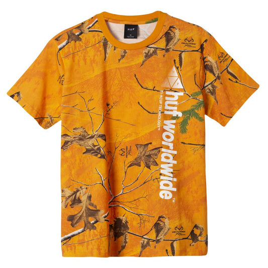 HUF Men's Realtree Peak Logo T-Shirt Realtree Orange