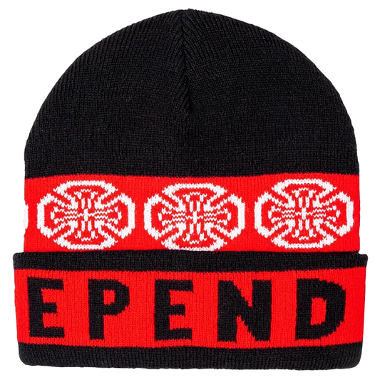 Independent Woven Crosses Beanie Black/Red/White
