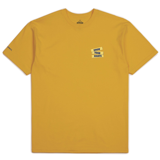 Brixton Men's Strummer Know Your Rights T-Shirt Mustard