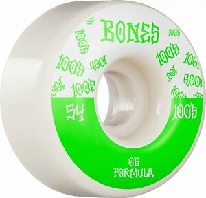 Bones 100's V4 Wheels Logo White 54mm